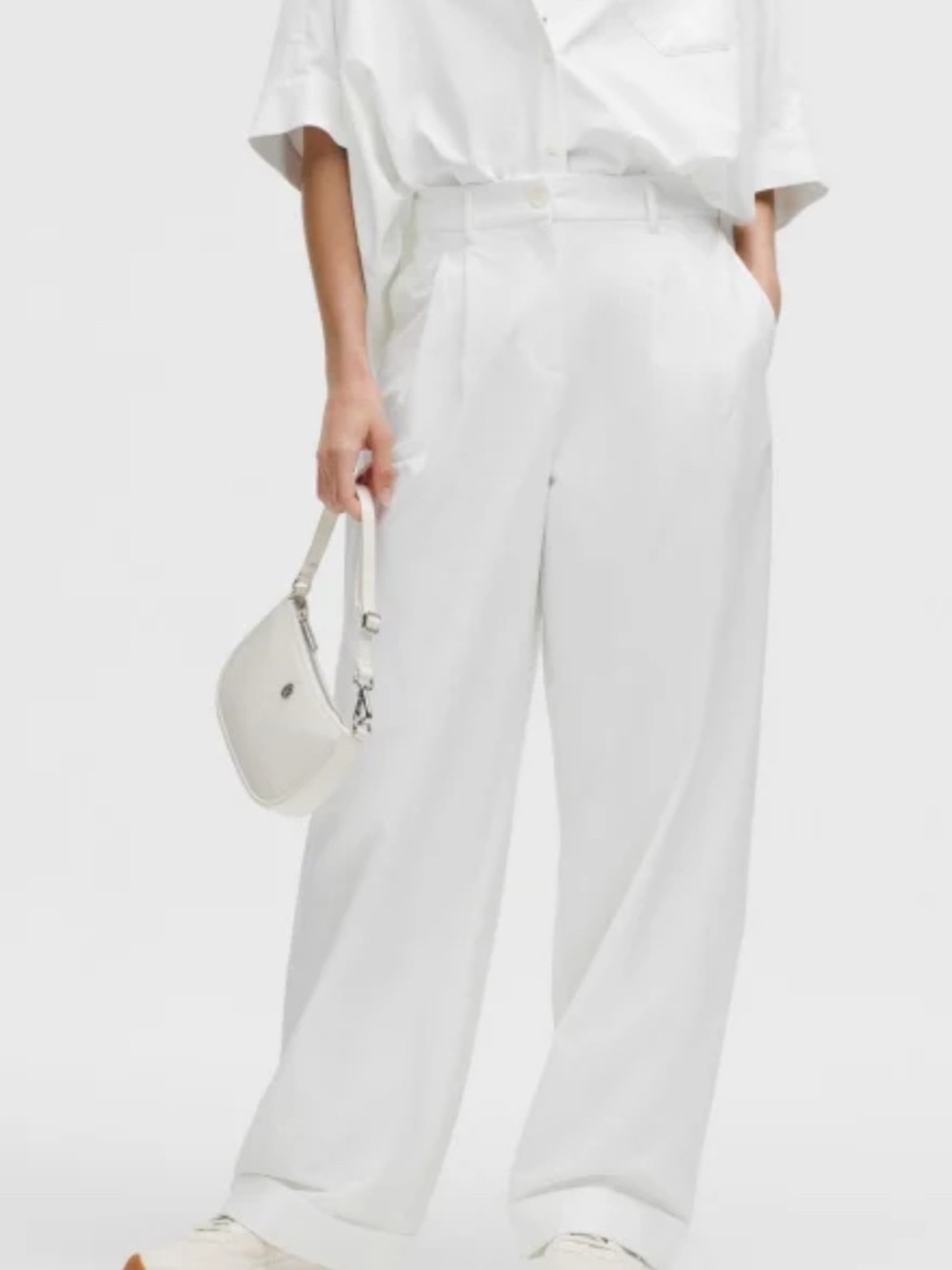 lululemon lululinen White Wide-Leg High-Rise Trousers Size 28